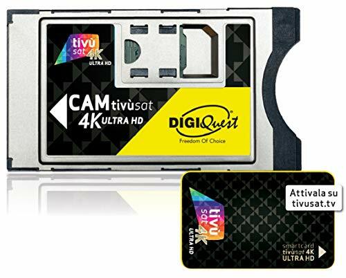 Digiquest CAM Tivùsat 4K Ultra HD – Carte TV Satellite (Simple) Digiquest CAM Tivùsat 4K Ultra HD – Carte TV Satellite (Simple)