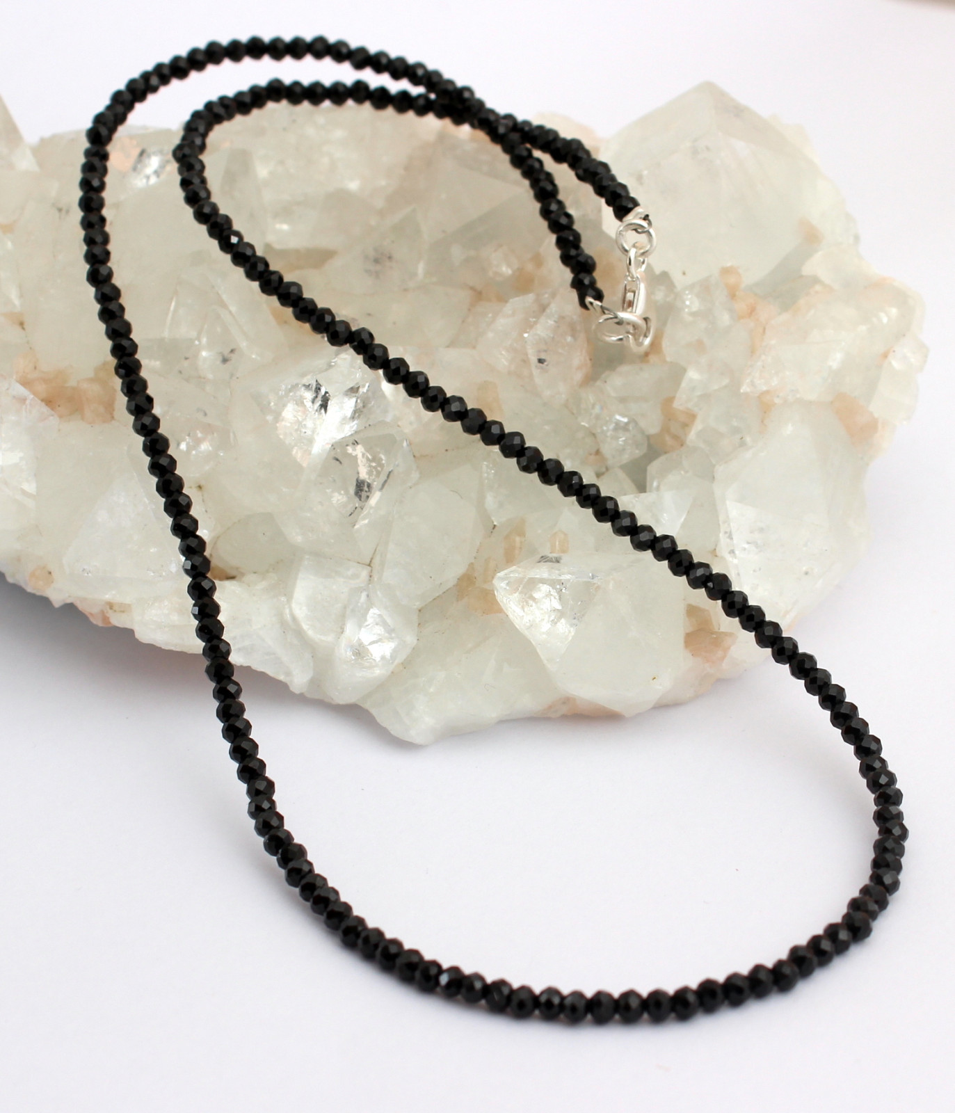 Spinelle Collier de Pierres Précieuses Noir Chaîne Bijoux Femmes Spinelle Collier de Pierres Précieuses Noir Chaîne Bijoux Femmes