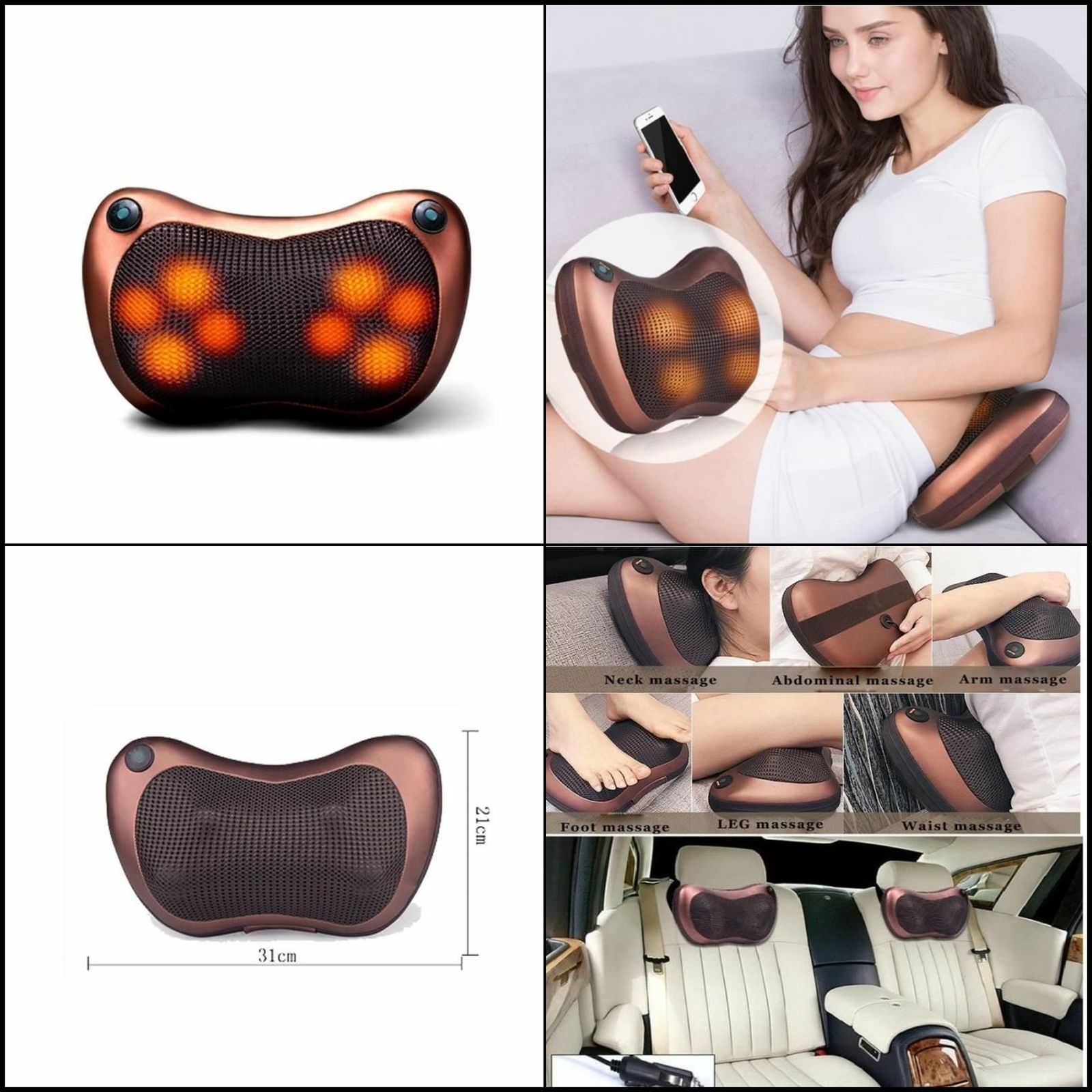 Coussin Massage Shiatsu Fonction Chauffante Cou Nuque Dos Lombaire Neuf Masseur Coussin Massage Shiatsu Fonction Chauffante Cou Nuque Dos Lombaire Neuf Masseur
