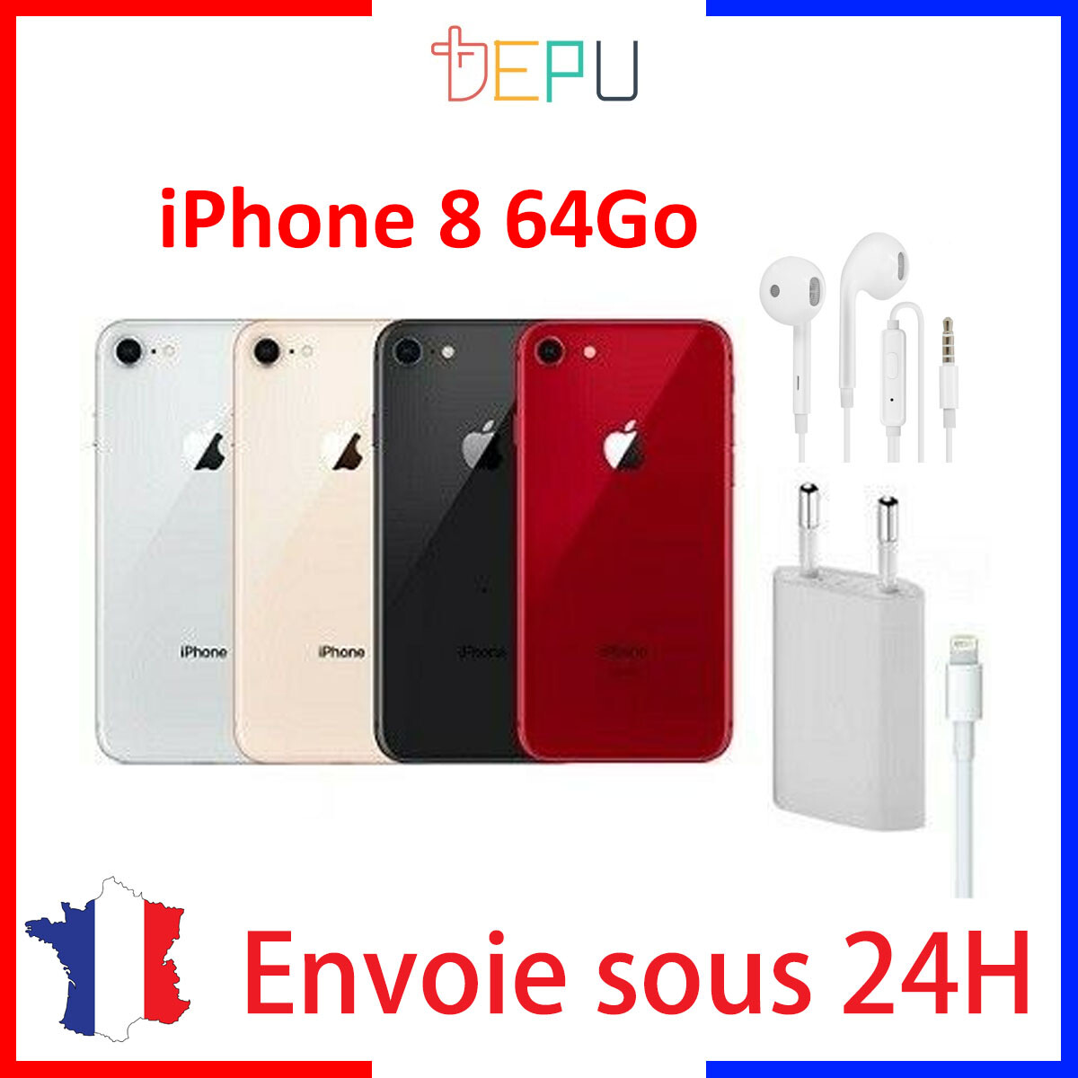 TELEPHONE PORTABLE IPHONE 8 64GB NOIR ROUGE OR ARGENT RECONDITIONNE Promotion TELEPHONE PORTABLE IPHONE 8 64GB NOIR ROUGE OR ARGENT RECONDITIONNE Promotion