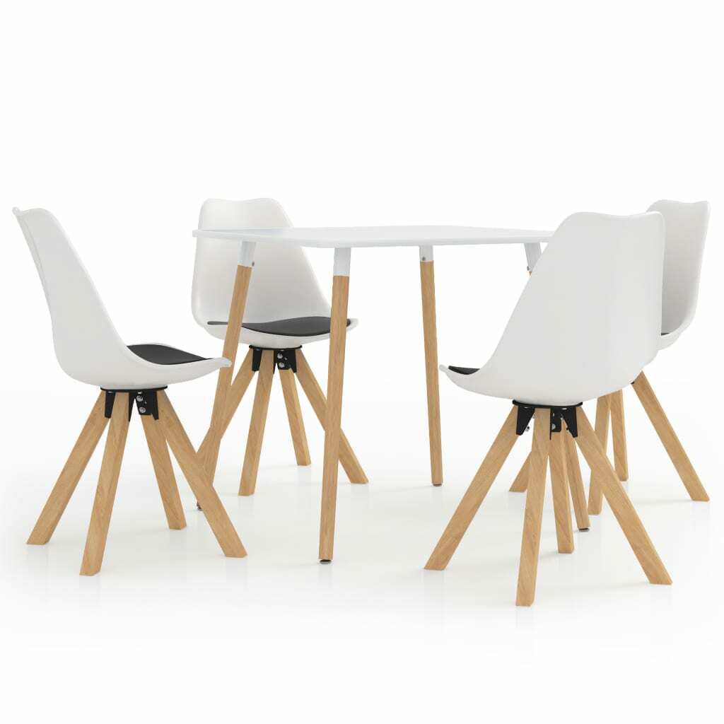 vidaXL Ensemble de Salle à Manger 5 pcs Noir et Blanc Mobilier Dîner Cuisine vidaXL Ensemble de Salle à Manger 5 pcs Noir et Blanc Mobilier Dîner Cuisine