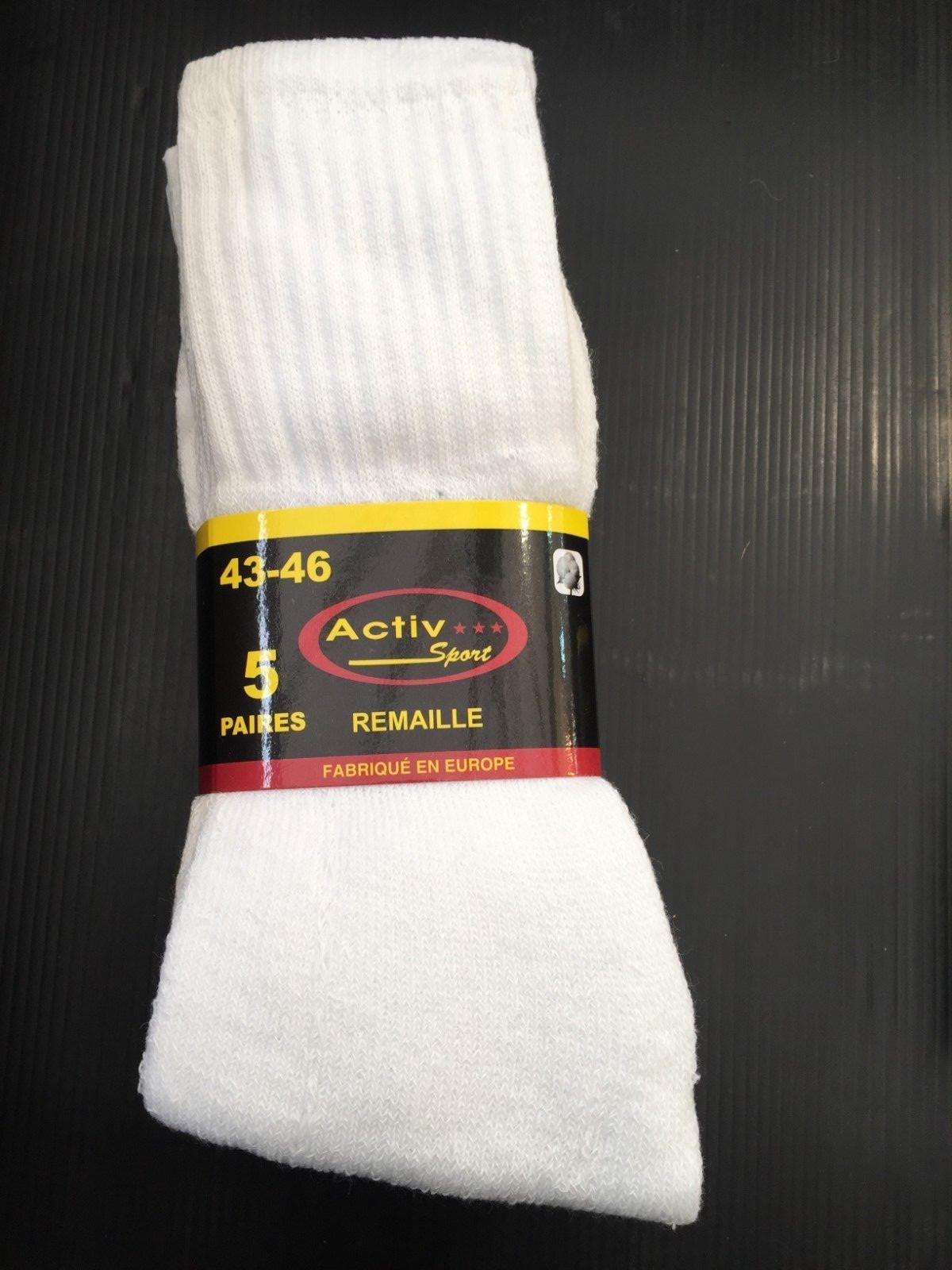 10 PAIRES DE CHAUSSETTES DE TENNIS NOIR, BLANCHE OU RAYEE