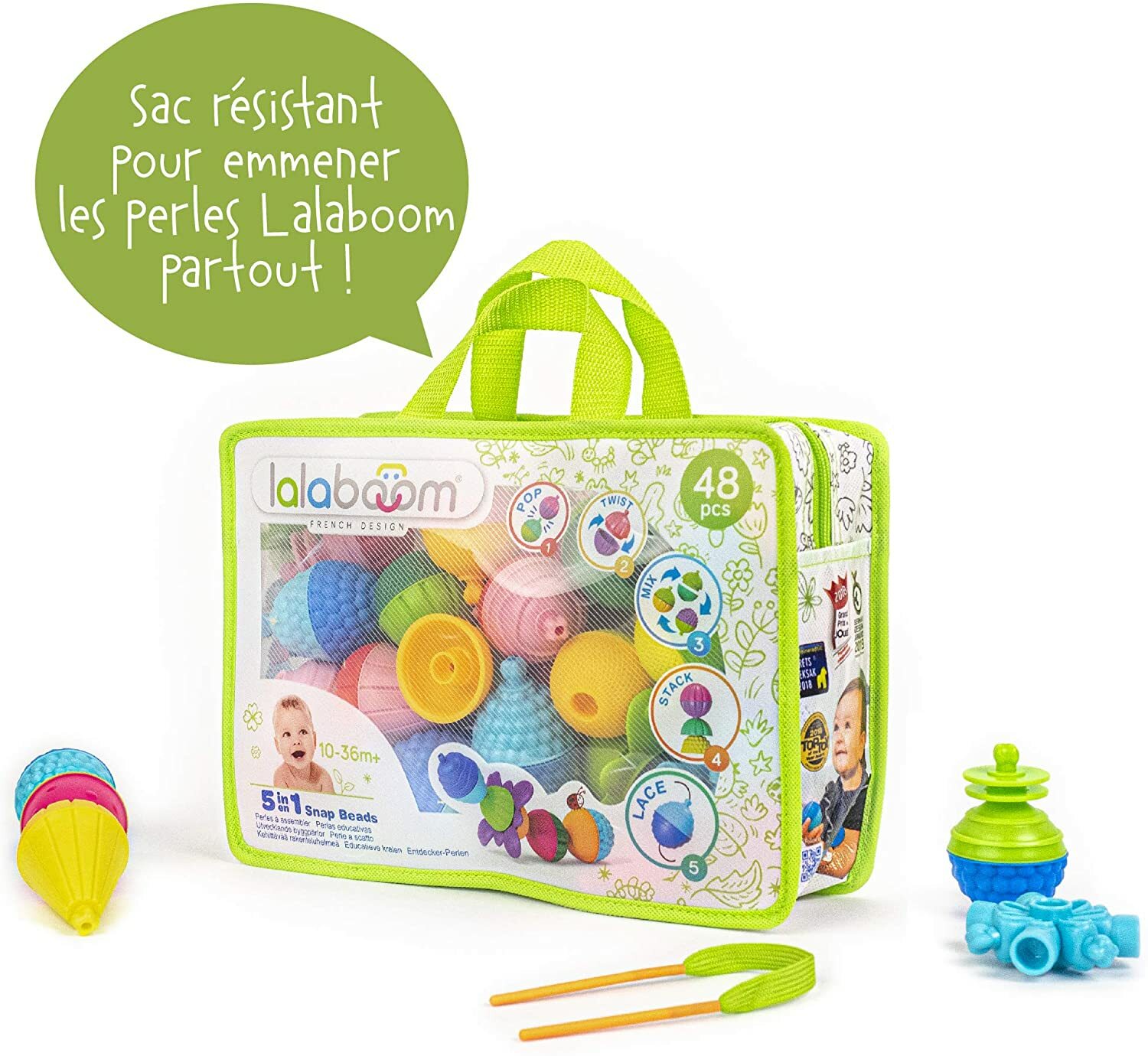 Jouet d’Eveil Educatif Lalaboom Set Perles Accessoires Assembler Premier âge jeu Jouet d’Eveil Educatif Lalaboom Set Perles Accessoires Assembler Premier âge jeu