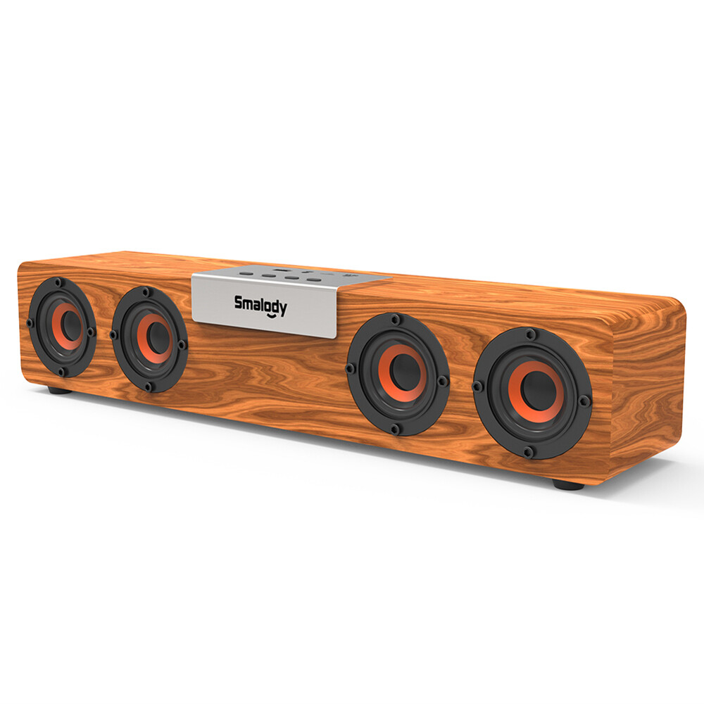 SMALODY SL-90H Haut-Parleurs BT5.0 En Bois Subwoofer Sans Fil 5W*4 Haut-Parleurs