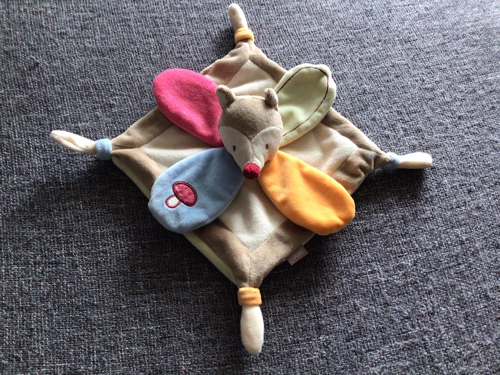 Doudou plat Renard champignon BÉBÉ9 Doudou plat Renard champignon BÉBÉ9