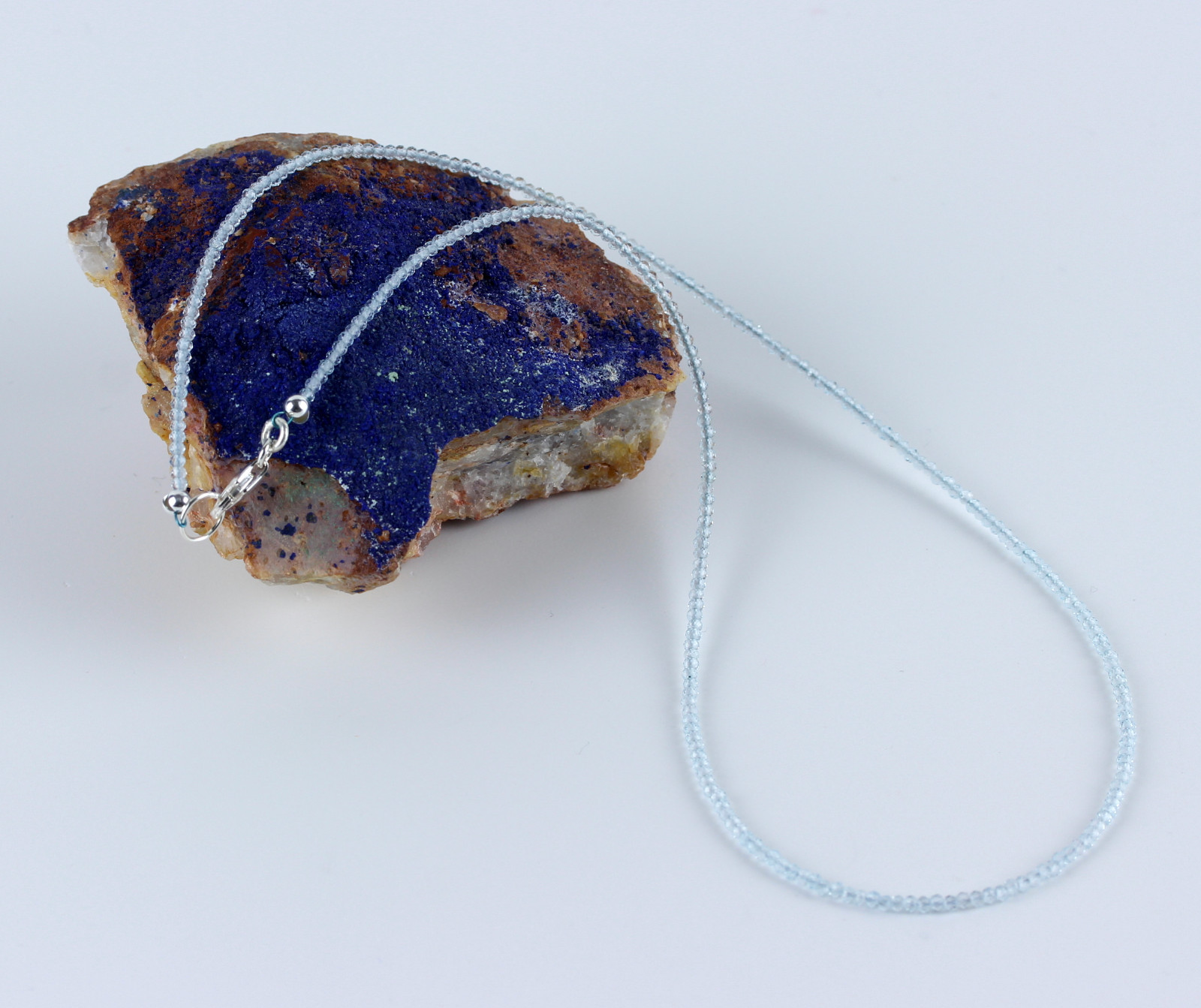 Topaze Bleu Collier de Pierres Précieuses Boule 925 Argent Bijoux Joli Topaze Bleu Collier de Pierres Précieuses Boule 925 Argent Bijoux Joli