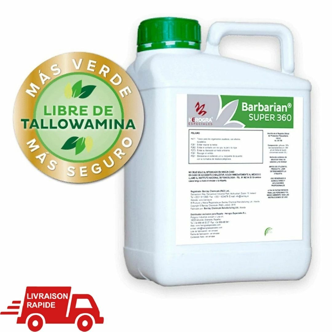 Désherbant Professionnel Barbarian 360 Herbicide Pour Herbes Jardin Allées 5L Désherbant Professionnel Barbarian 360 Herbicide Pour Herbes Jardin Allées 5L