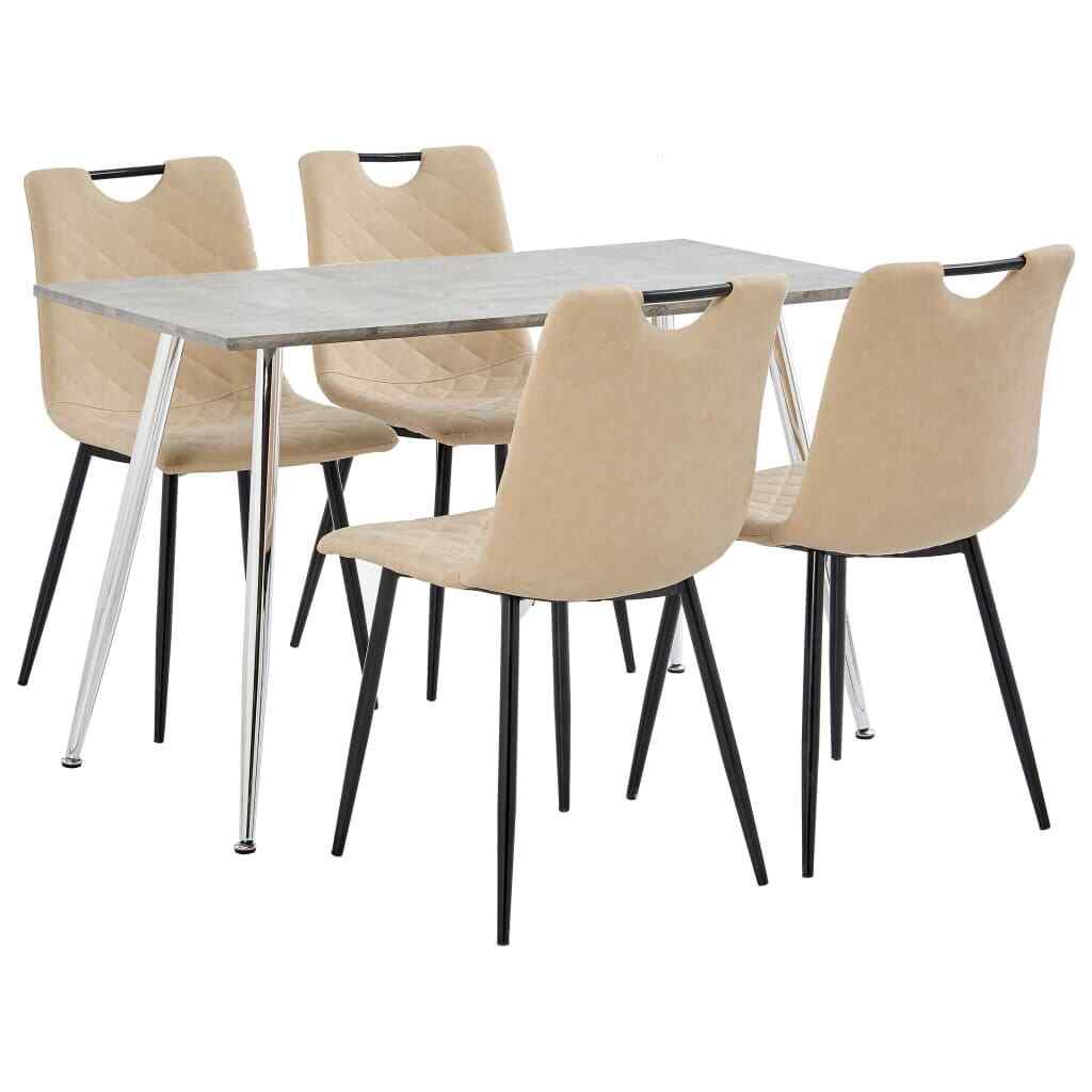vidaXL Ensemble de Salle à Manger 5 pcs Similicuir Crème Mobilier Cuisine vidaXL Ensemble de Salle à Manger 5 pcs Similicuir Crème Mobilier Cuisine