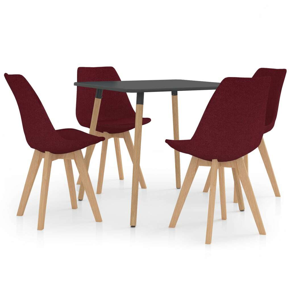 vidaXL Ensemble de Salle à Manger 5 pcs Rouge Bordeaux Mobilier de Cuisine vidaXL Ensemble de Salle à Manger 5 pcs Rouge Bordeaux Mobilier de Cuisine