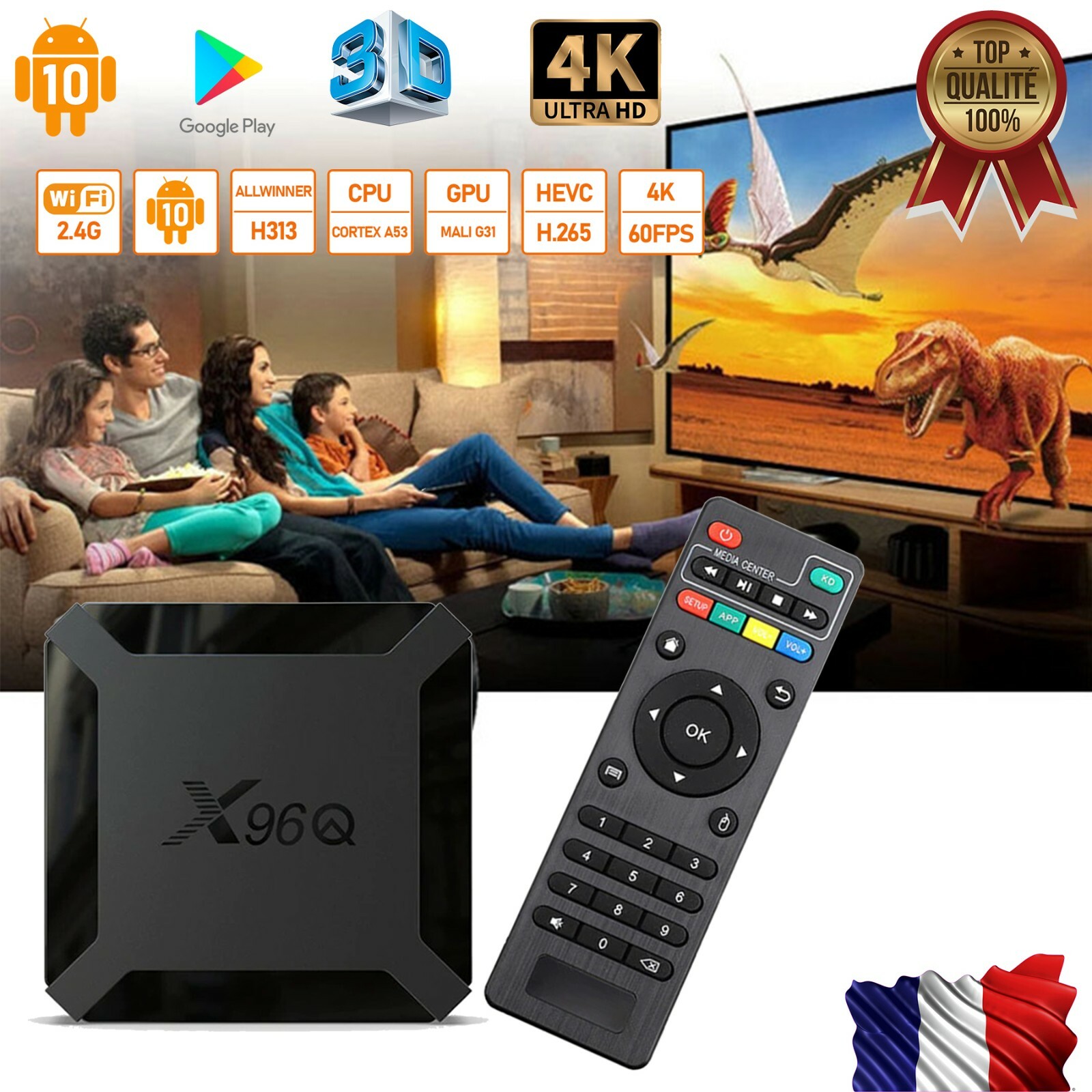 Boitier X96 Q 2GB/16GB ANDROID 10 SMART BOX 4K Ultra HD WiFi – IP&TV – Boitier X96 Q 2GB/16GB ANDROID 10 SMART BOX 4K Ultra HD WiFi – IP&TV –