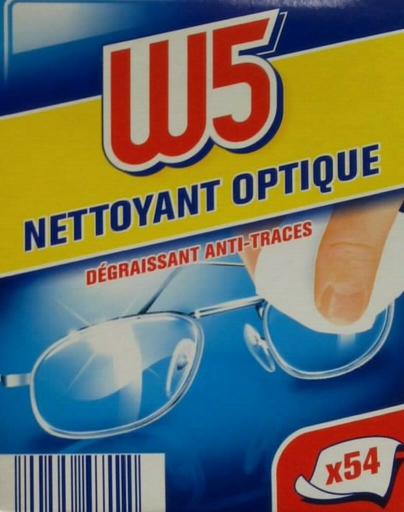 W5 BOITE DE 54 LINGETTES NETTOYANTES “OPTIQUE” LUNETTES / ECRANS / TELEPHONES… W5 BOITE DE 54 LINGETTES NETTOYANTES “OPTIQUE” LUNETTES / ECRANS / TELEPHONES…