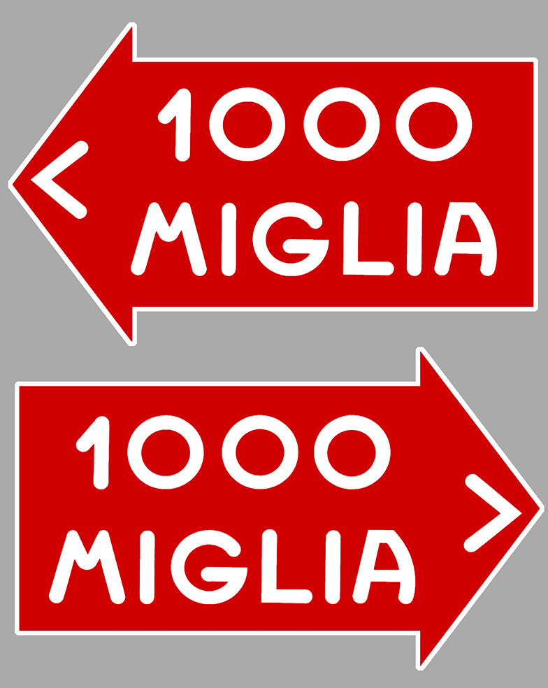 1000 MILLE MIGLIA RACING 2 X AUTOCOLLANTS STICKERS 15cm (MA030) 1000 MILLE MIGLIA RACING 2 X AUTOCOLLANTS STICKERS 15cm (MA030)