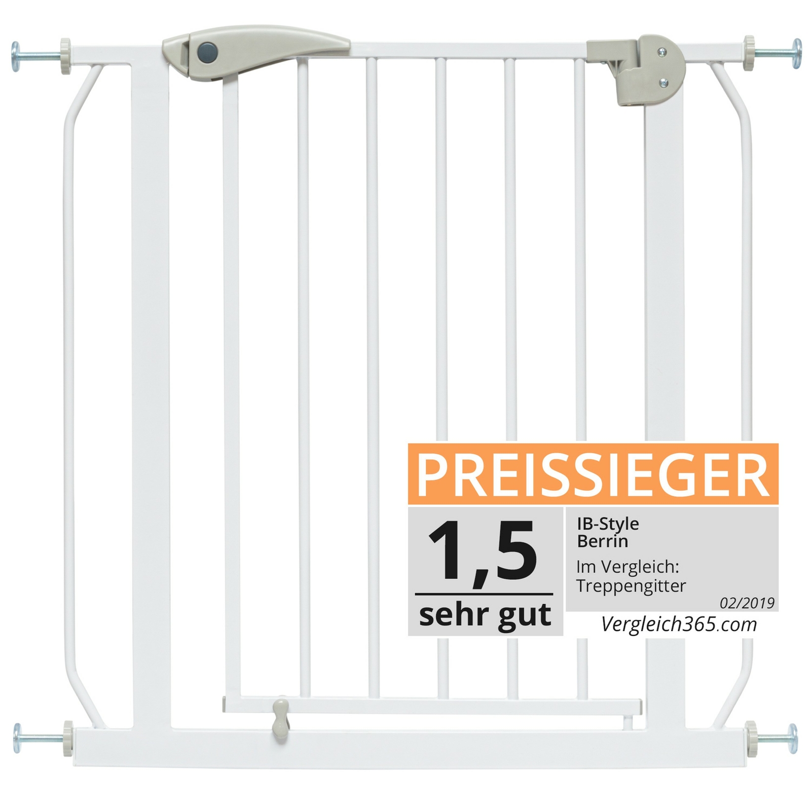 Barrière de sécurité BERRIN 75 – 175 cm blanc | porte escalier Auto-close TOP Barrière de sécurité BERRIN 75 – 175 cm blanc | porte escalier Auto-close TOP