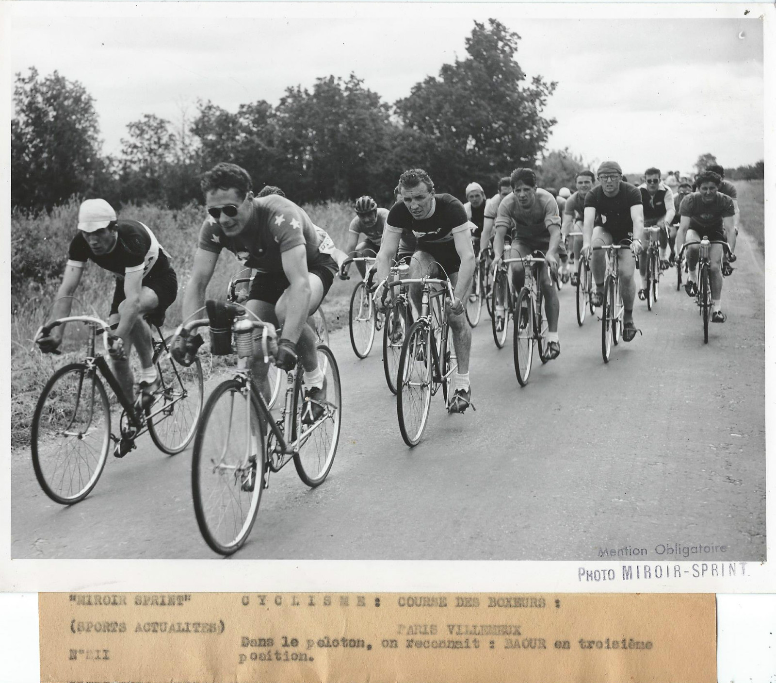 PHOTO DE PRESSE CYCLISME 1950 PARIS VILLEMEUX COURSE DES BOXEURS BAOUR 3EME POS PHOTO DE PRESSE CYCLISME 1950 PARIS VILLEMEUX COURSE DES BOXEURS BAOUR 3EME POS