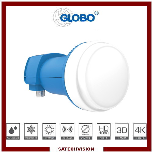 LNB Single Globo PRO1 Tête Universelle 0,1 dB 1 Sortie Full HD 3D Ultra HD 4K