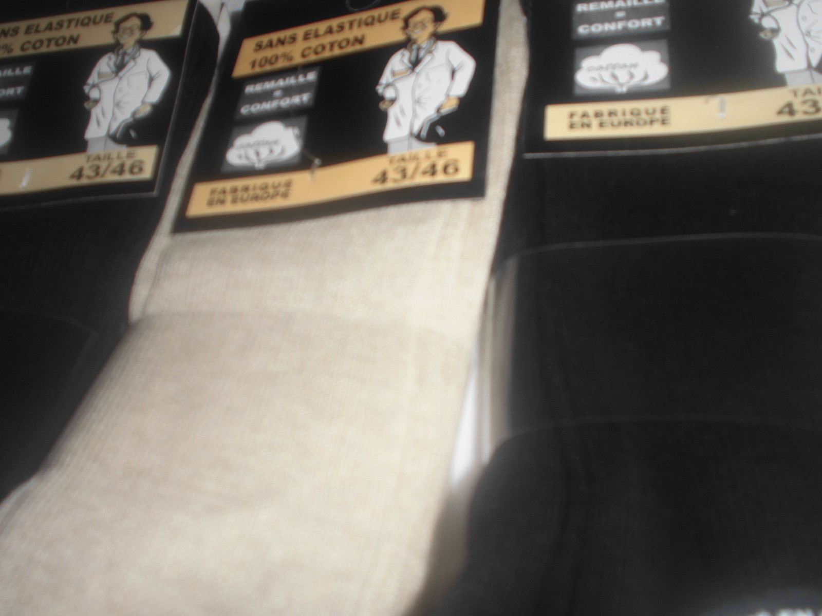 12 paires de chaussettes hommes 100% coton sans élastique pied sensible remaille