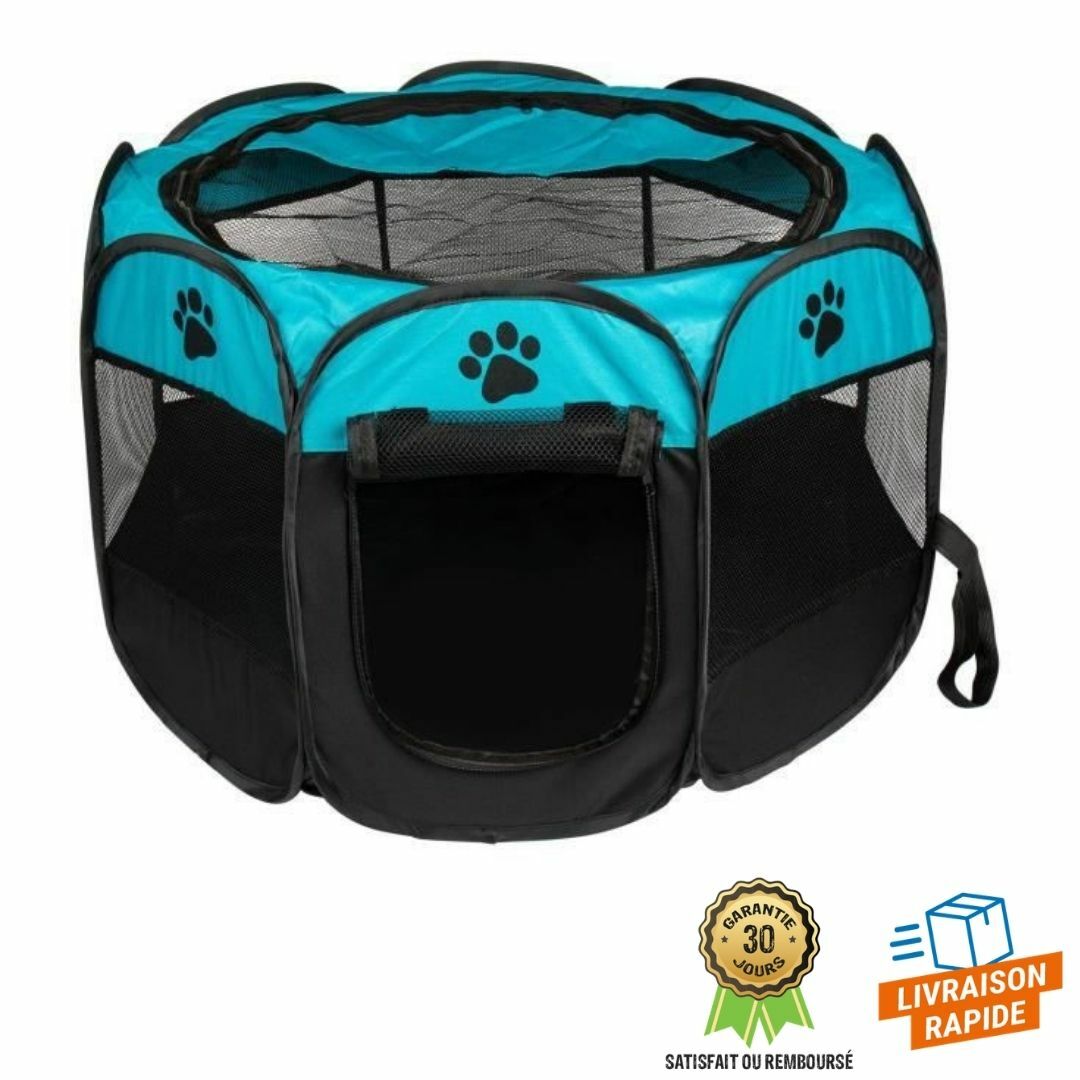 Parc à Chiots Chiens Chatons Pliable Enclos Petits Animaux Intérieur Noir Bleu Parc à Chiots Chiens Chatons Pliable Enclos Petits Animaux Intérieur Noir Bleu