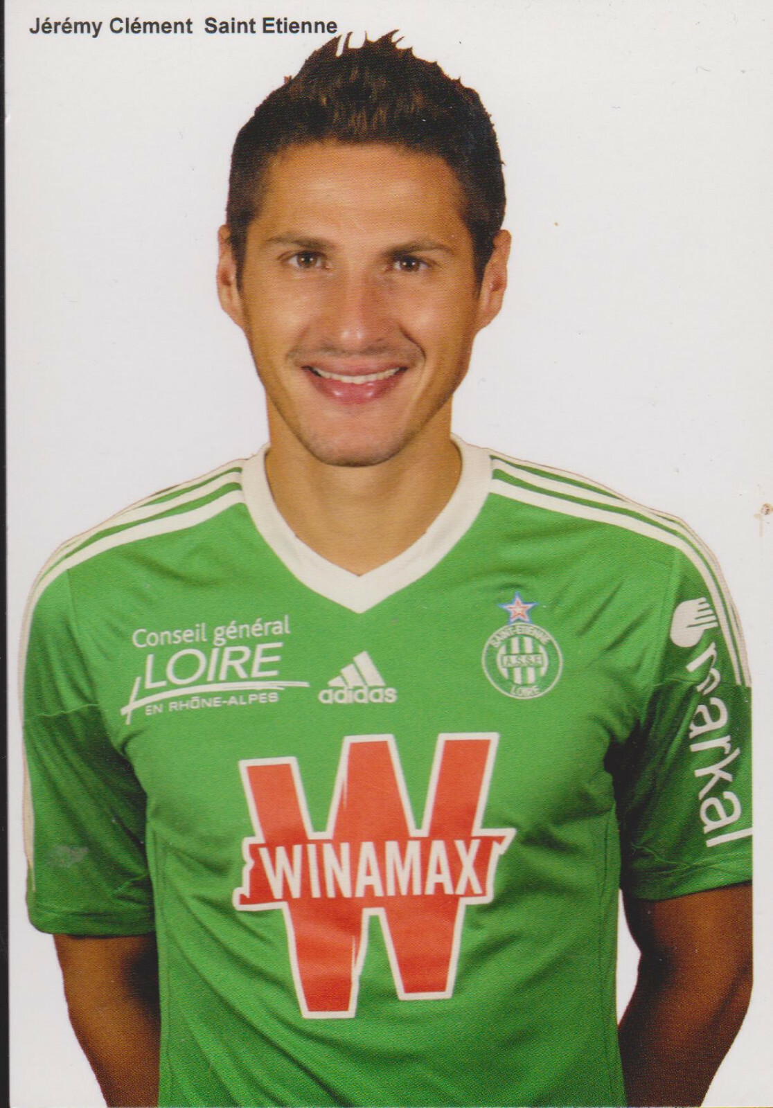 FOOTBALL  CARTE POSTALE  JEREMY CLEMENT  AS SAINT ETIENNE