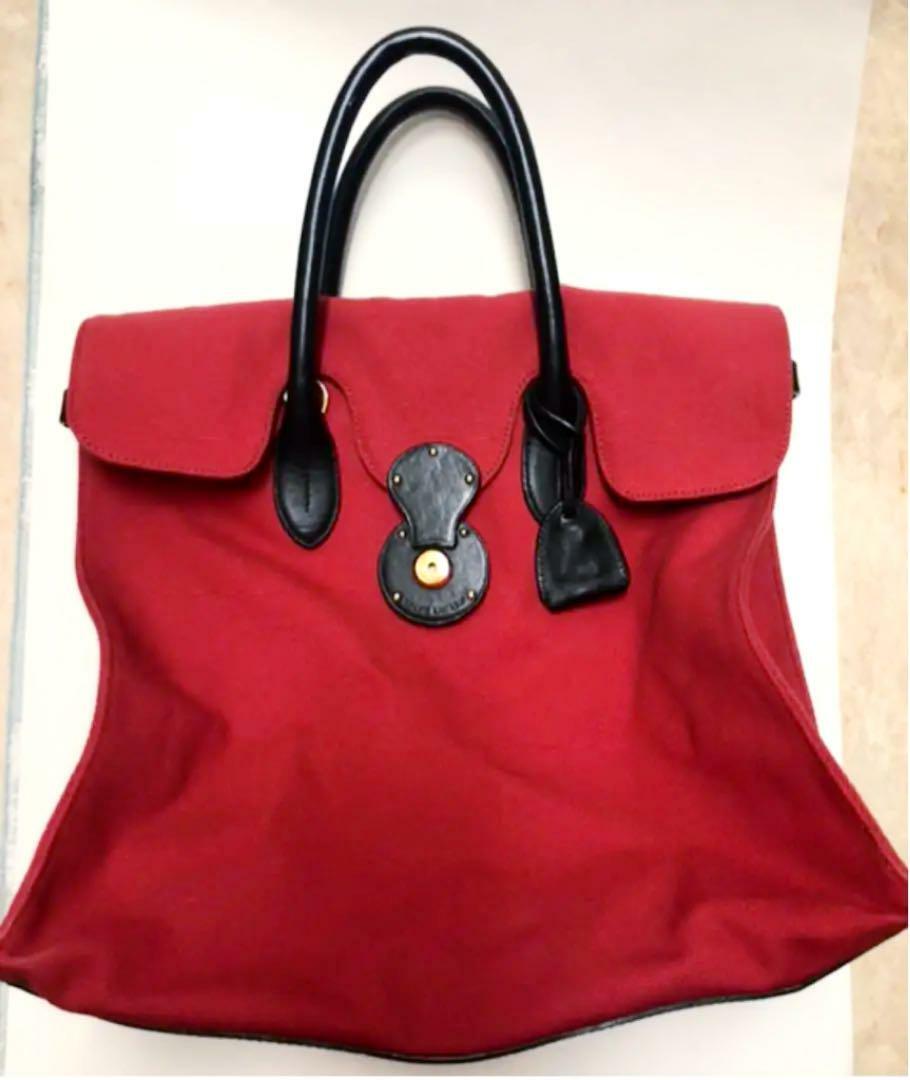 RALPH LAUREN Sac Main Sac Bandoulière Ricky Toile Rouge Noir Femmes De Japon RALPH LAUREN Sac Main Sac Bandoulière Ricky Toile Rouge Noir Femmes De Japon