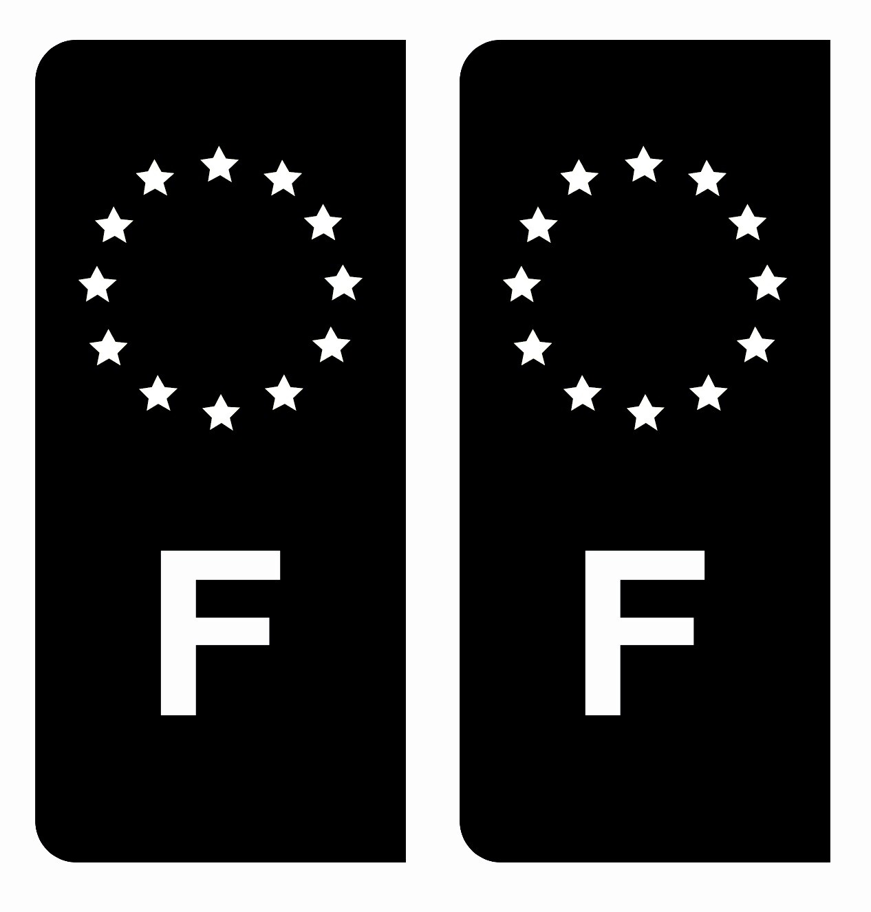 Autocollant Stickers plaque d’immatriculation Noir véhicule auto F France Europe