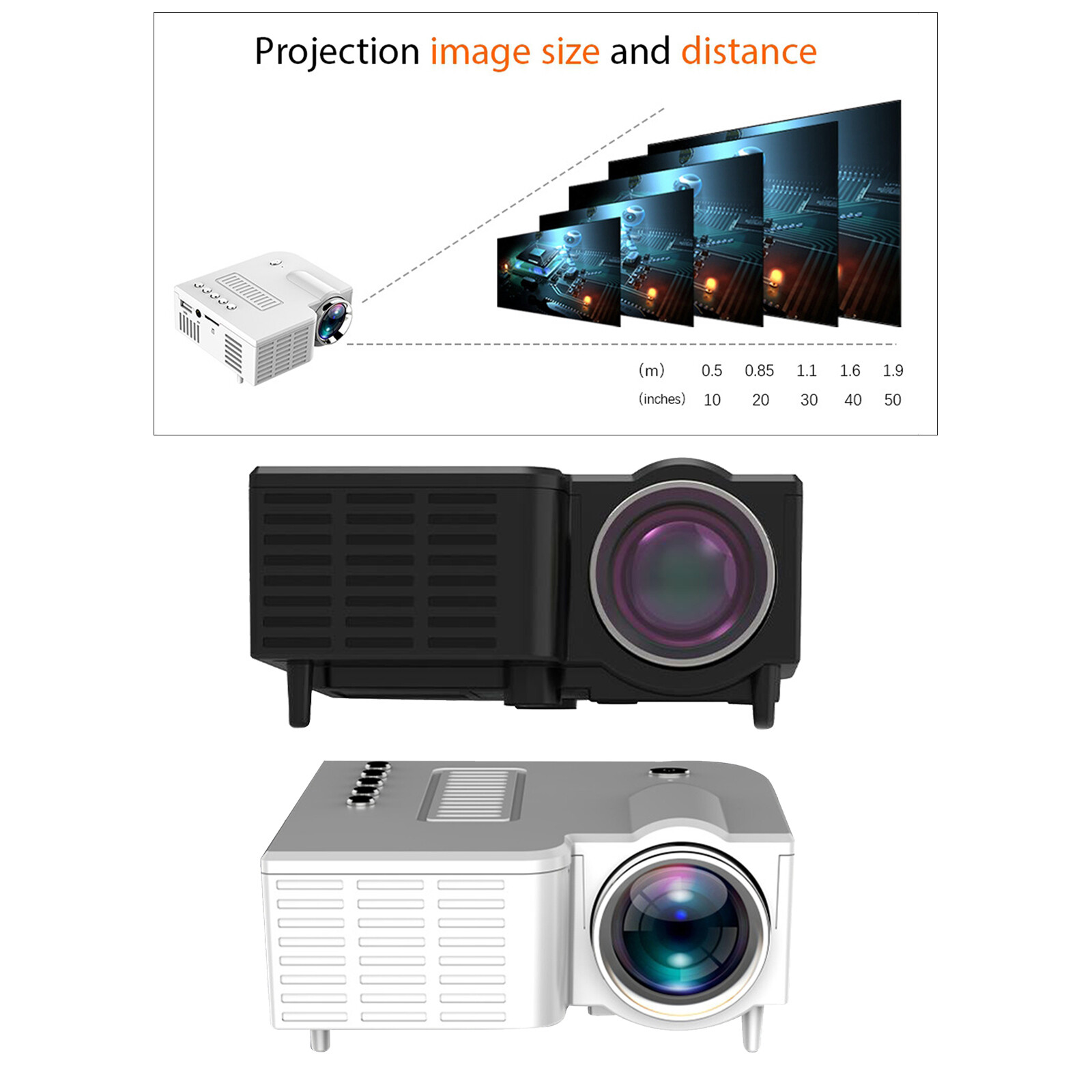 Native 1920X1080P Mini Portable Projecteur Filaire pour La Maison Bureau En Native 1920X1080P Mini Portable Projecteur Filaire pour La Maison Bureau En