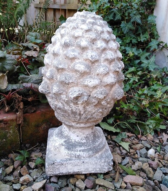 Décoration de Jardin Pomme Pin Statue Style Antique 30c Haut Terracotta Neuf