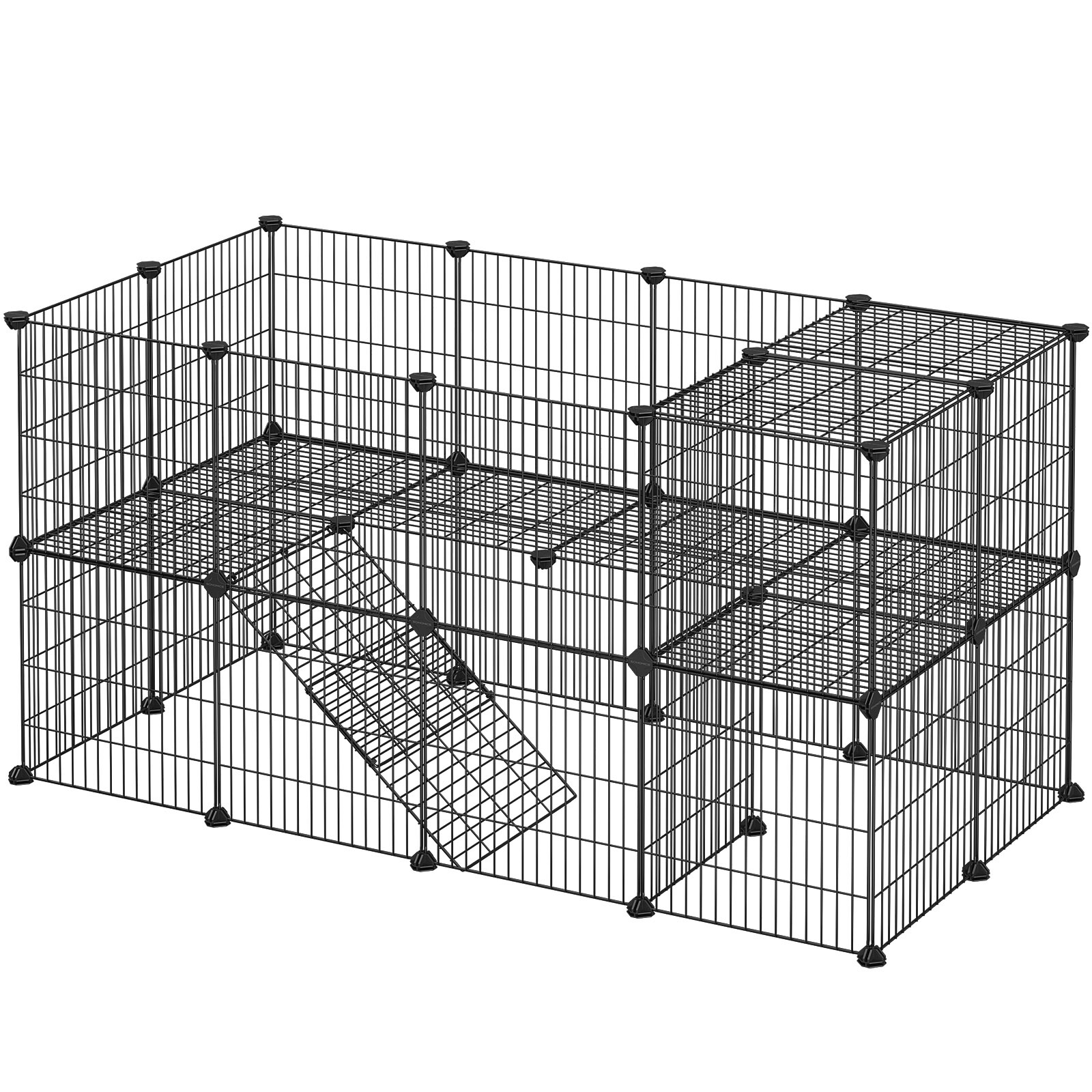 SONGMICS Enclos modulable pour Petits Animaux, Cage intérieur, 2 Niveaux SONGMICS Enclos modulable pour Petits Animaux, Cage intérieur, 2 Niveaux