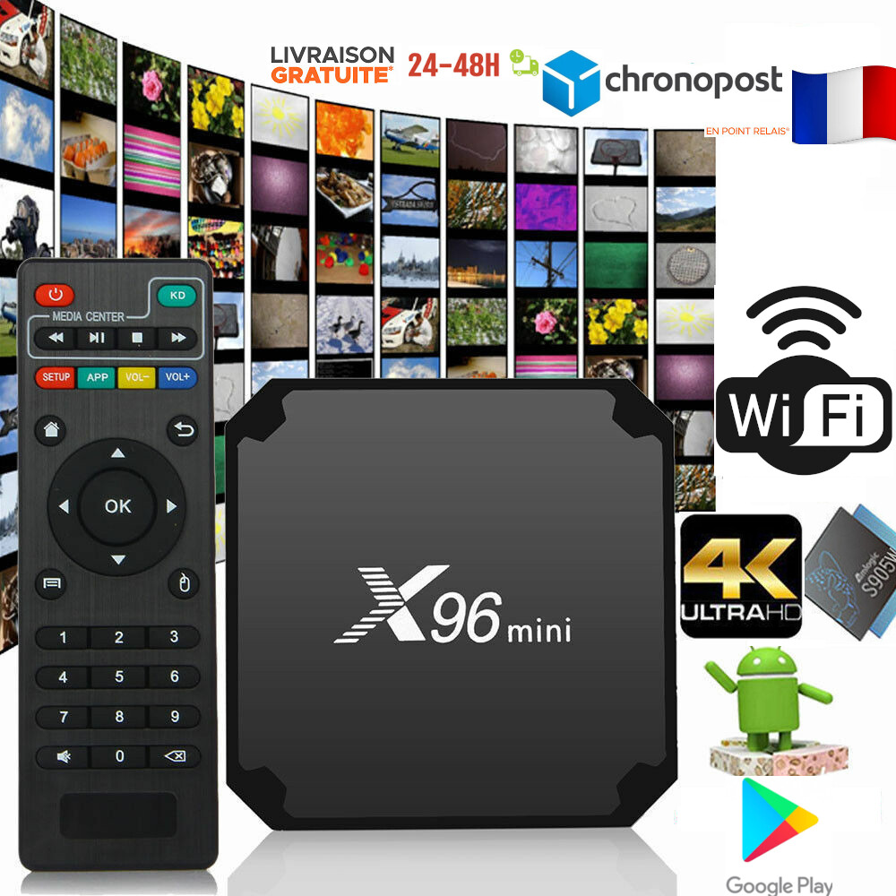 Boitier X96 Mini 1GB/8GB ANDROID 10 SMART BOX 4K Ultra HD WiFi – IP&TV –
