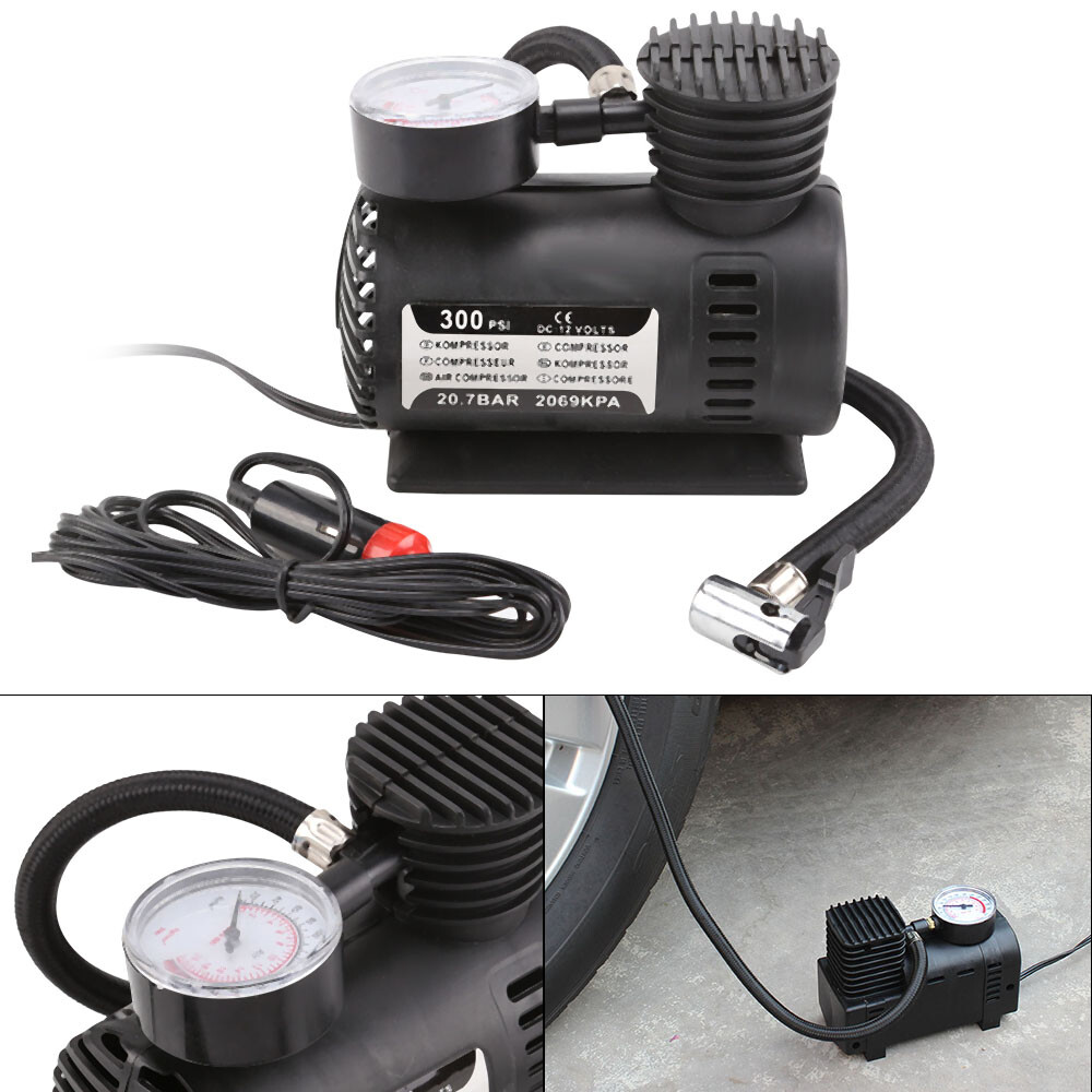 Voiture Vélo Pneu Compresseur Compact Air Pompe 12V/300PSI électrique Gonfleur F Voiture Vélo Pneu Compresseur Compact Air Pompe 12V/300PSI électrique Gonfleur F