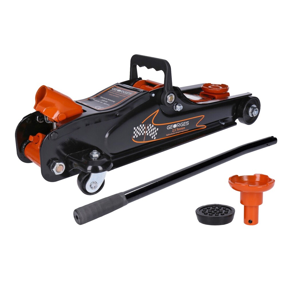 GEORGES Cric hydraulique Rouleur pour Voiture 2,5 tonnes, 80-360 mm, Profil Bas GEORGES Cric hydraulique Rouleur pour Voiture 2,5 tonnes, 80-360 mm, Profil Bas