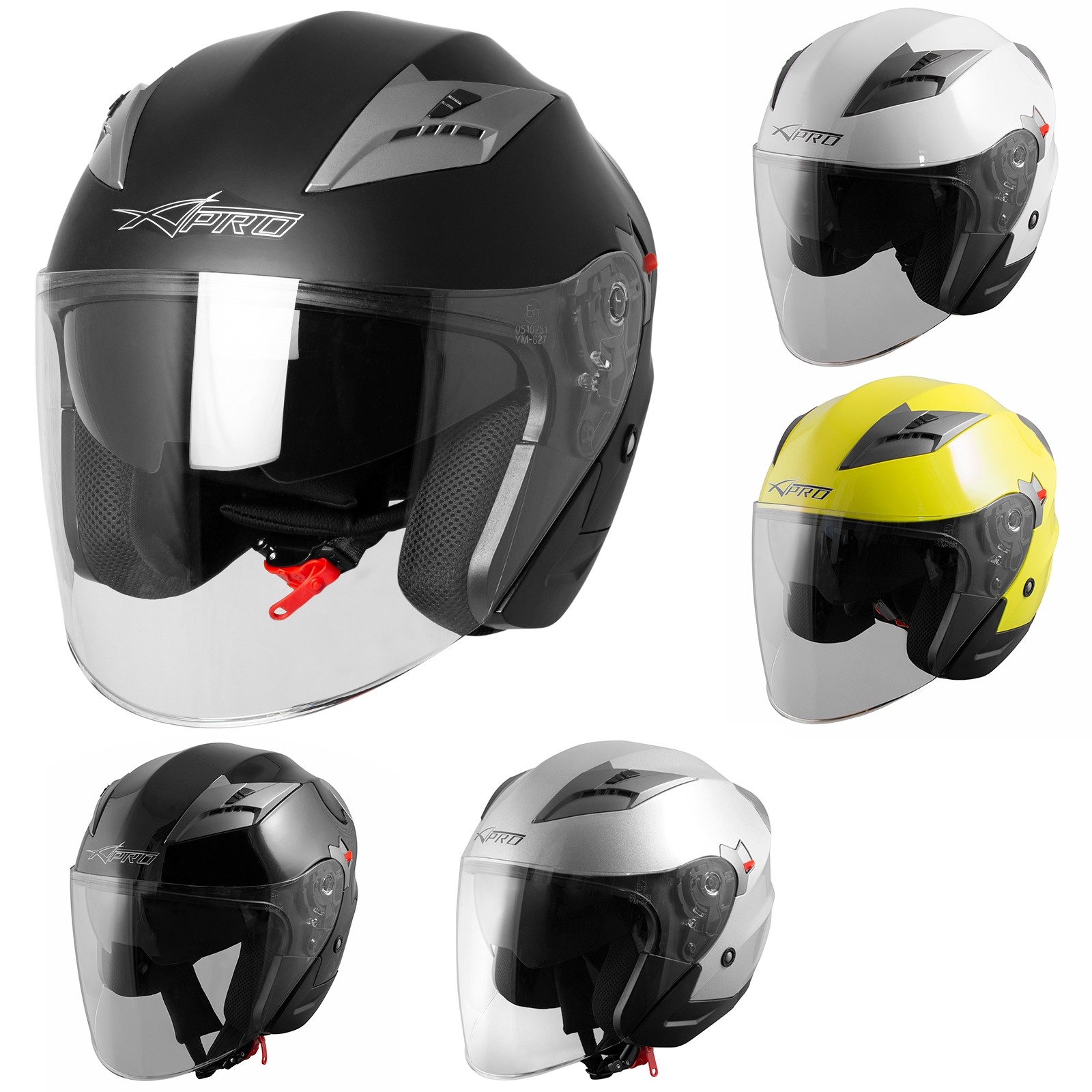 Casco Jet Moto Scooter Omologato ECE 22-05 Città DOPPIA VISIERA Antigraffio Casco Jet Moto Scooter Omologato ECE 22-05 Città DOPPIA VISIERA Antigraffio