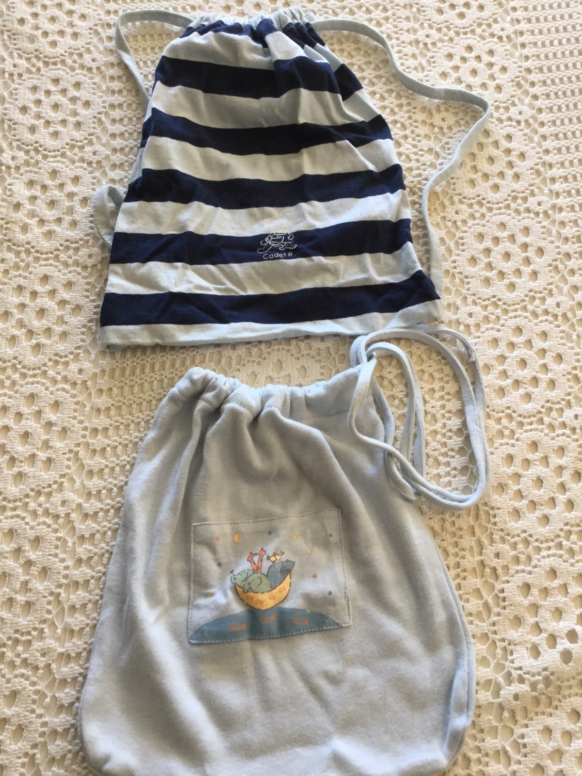 CADET ROUSSELLE & AUTRE: PETITS SACS TISSU POUR ACCESSOIRES BÉBÉ PUÉRICULTURE