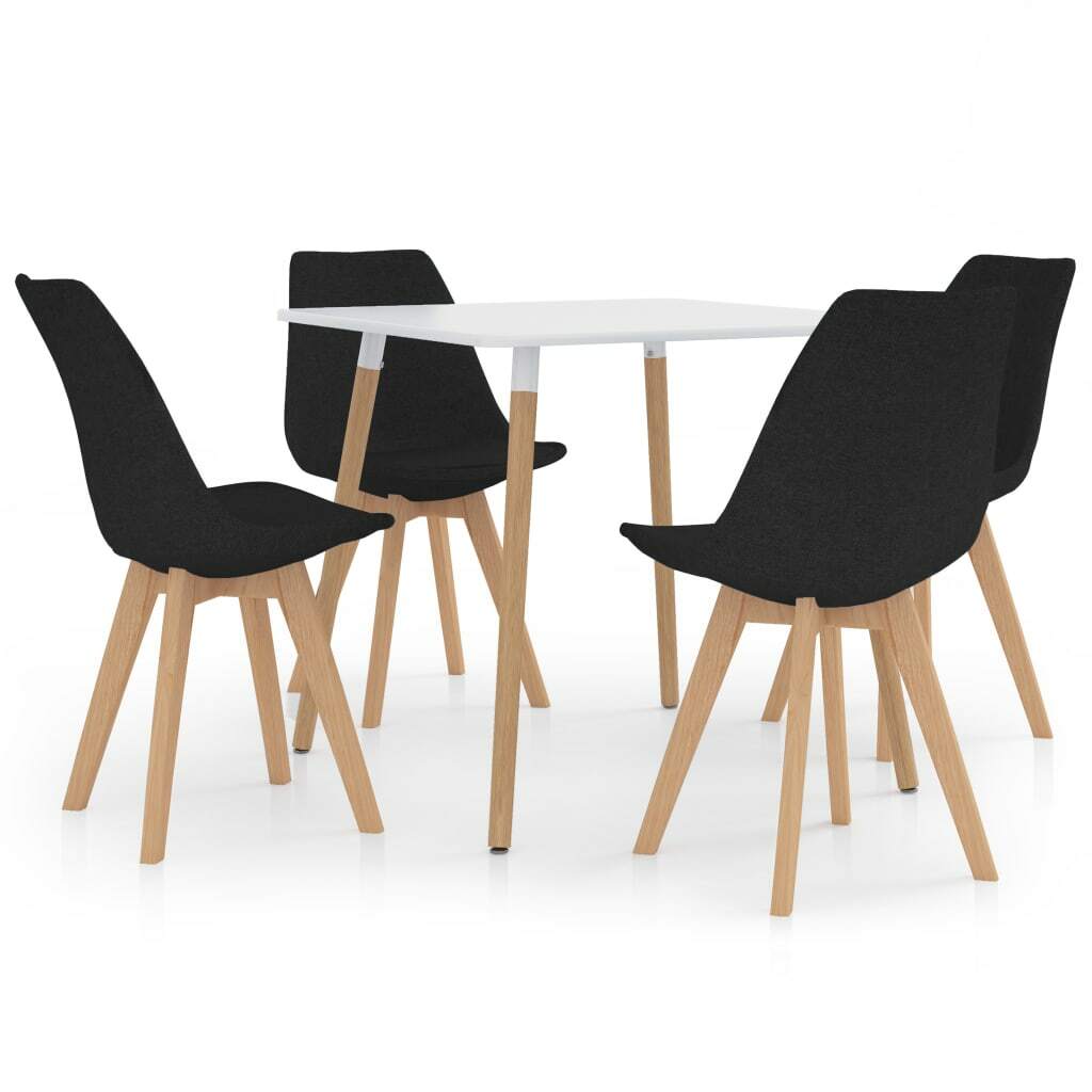 vidaXL Ensemble de Salle à Manger 5 pcs Noir Mobilier Dîner Cuisine Repas vidaXL Ensemble de Salle à Manger 5 pcs Noir Mobilier Dîner Cuisine Repas
