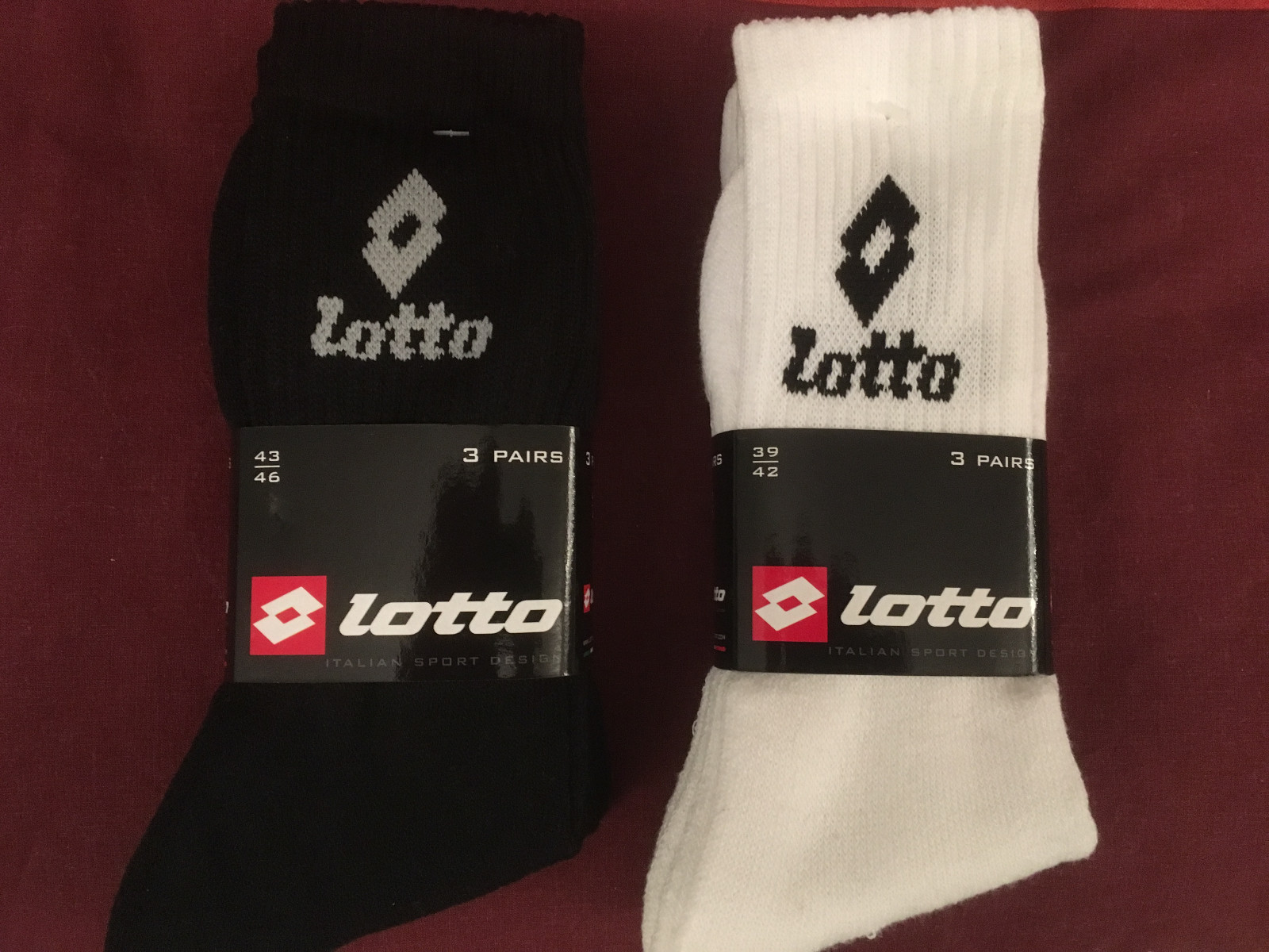 Chaussettes de sport LOTTO – Quantité, taille et couleurs au choix – COTON MAJ