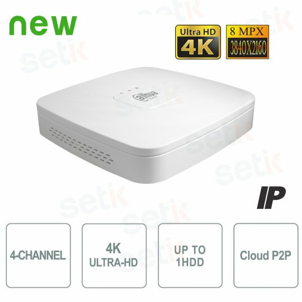 NVR IP 4K ULTRA-HD 4 Canali 8MP 1HDD P2P – Dahua – NVR2104-4KS2