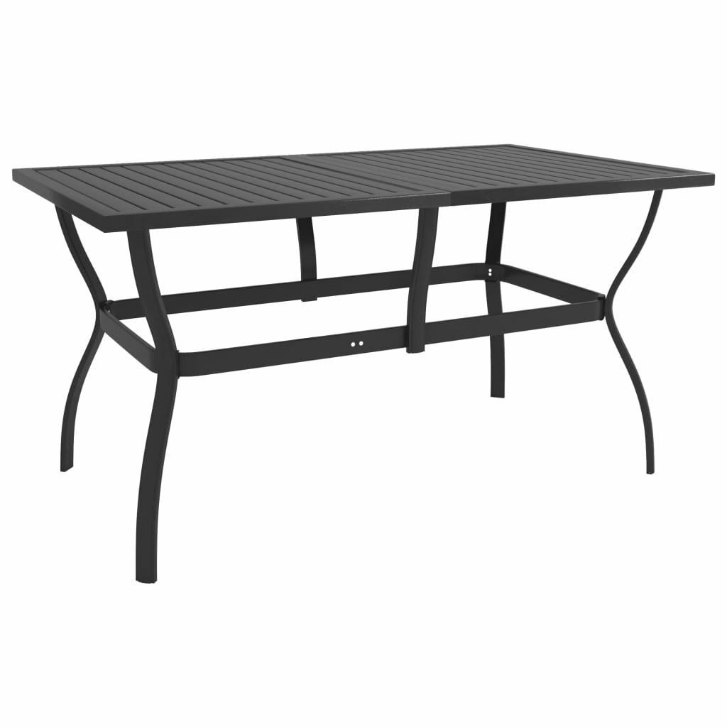 vidaXL Table de Jardin 140x80x72 cm Acier Salle à Manger Patio Extérieur vidaXL Table de Jardin 140x80x72 cm Acier Salle à Manger Patio Extérieur