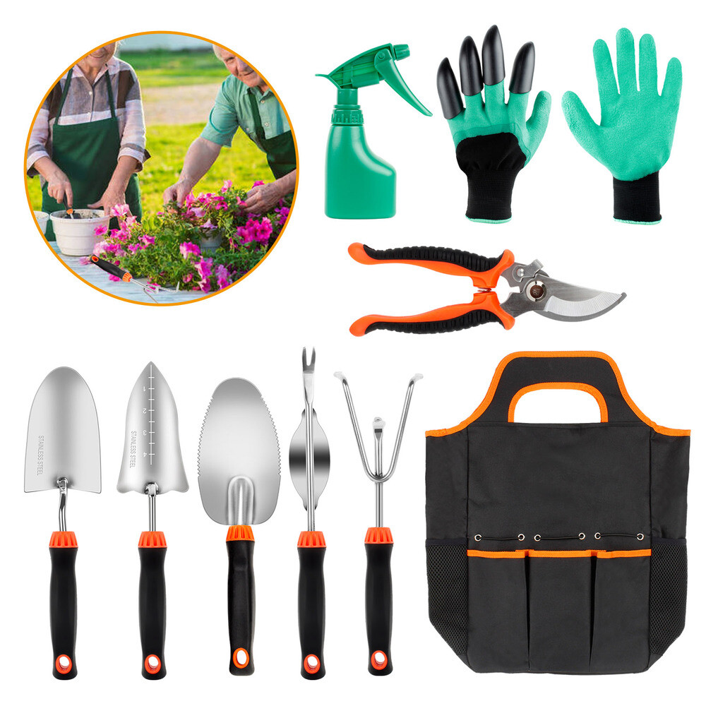 9 Pièces Outil de Jardin Set Equipement Base Petits Appareils Orange, Neuf 9 Pièces Outil de Jardin Set Equipement Base Petits Appareils Orange, Neuf