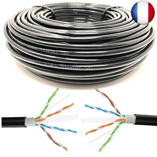 Mr. Tronic 100m Câble de Réseau Ethernet D’utilisation Extérieure | CAT6, AW Mr. Tronic 100m Câble de Réseau Ethernet D’utilisation Extérieure | CAT6, AW