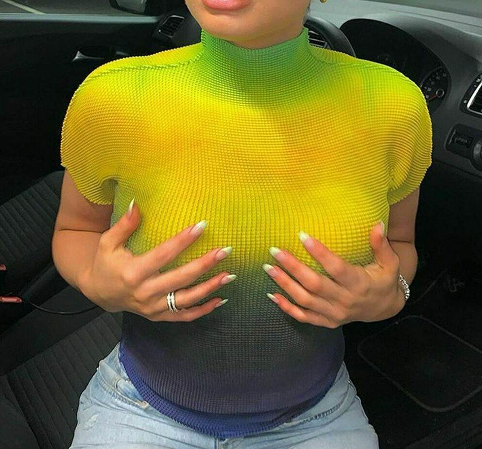 Haut Court T-Shirt Cou Modes Aesthetic Vêtements Trendy Manche Pour Femme Haut Court T-Shirt Cou Modes Aesthetic Vêtements Trendy Manche Pour Femme