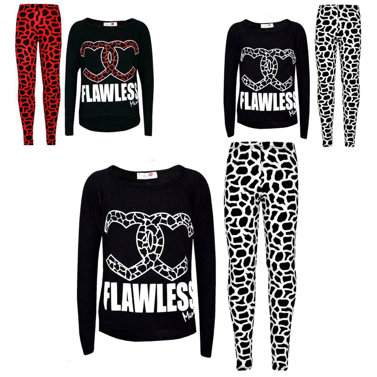 Enfants Filles Flawless Imprimé Haut Mode & Trendy Ensemble Legging New Ans 7-13 Enfants Filles Flawless Imprimé Haut Mode & Trendy Ensemble Legging New Ans 7-13