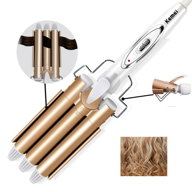 Fer à Boucler 3 Têtes Céramique Professionnel Bigoudi Cheveux Friser Fer à Boucler 3 Têtes Céramique Professionnel Bigoudi Cheveux Friser