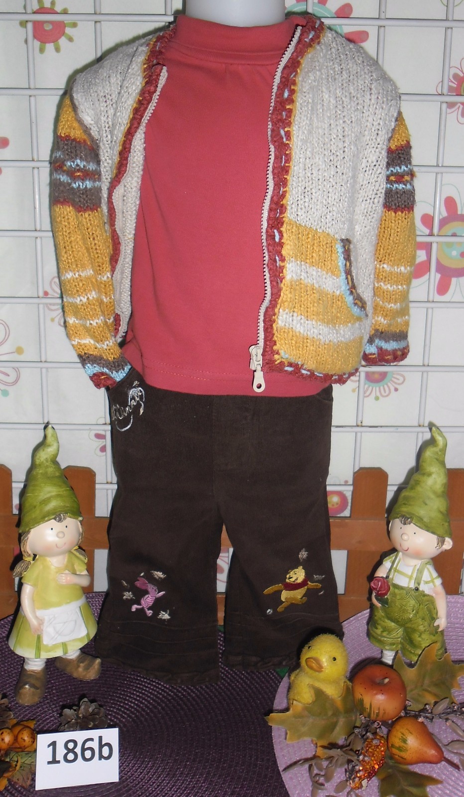 vêtements fille 12 mois,pantalon velours,sous-pull,gilet