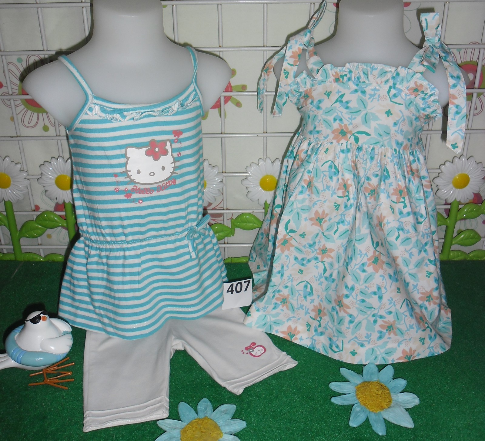 vêtements fille 6 mois,bermuda,tunique HELLO KITTY,robe PRENATAL