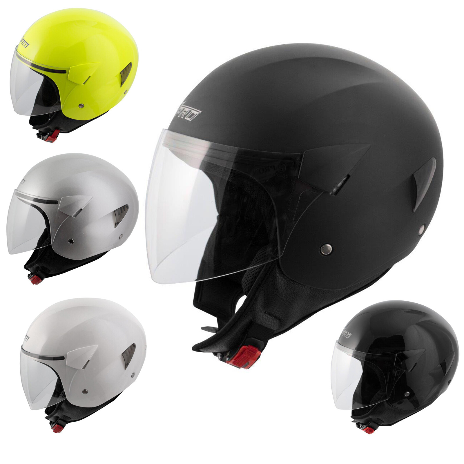 Casco Jet Scooter Moto Omologato ECE 22-05 Visiera Antigraffio Trasparente Casco Jet Scooter Moto Omologato ECE 22-05 Visiera Antigraffio Trasparente