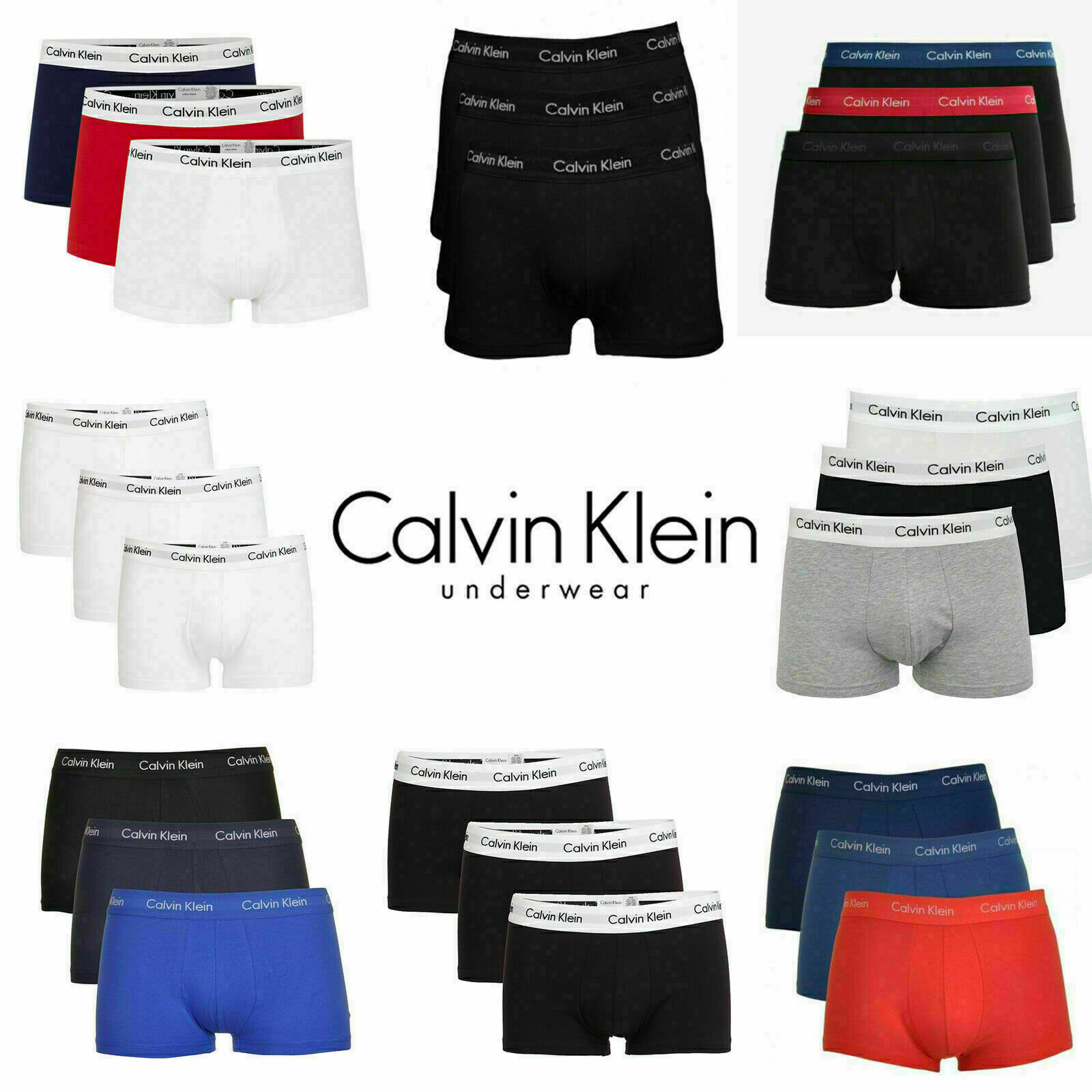 Lot de 3 sous-vêtements pour hommes CK Boxer noir gris bleu rouge ᴄalvin Klein Lot de 3 sous-vêtements pour hommes CK Boxer noir gris bleu rouge ᴄalvin Klein