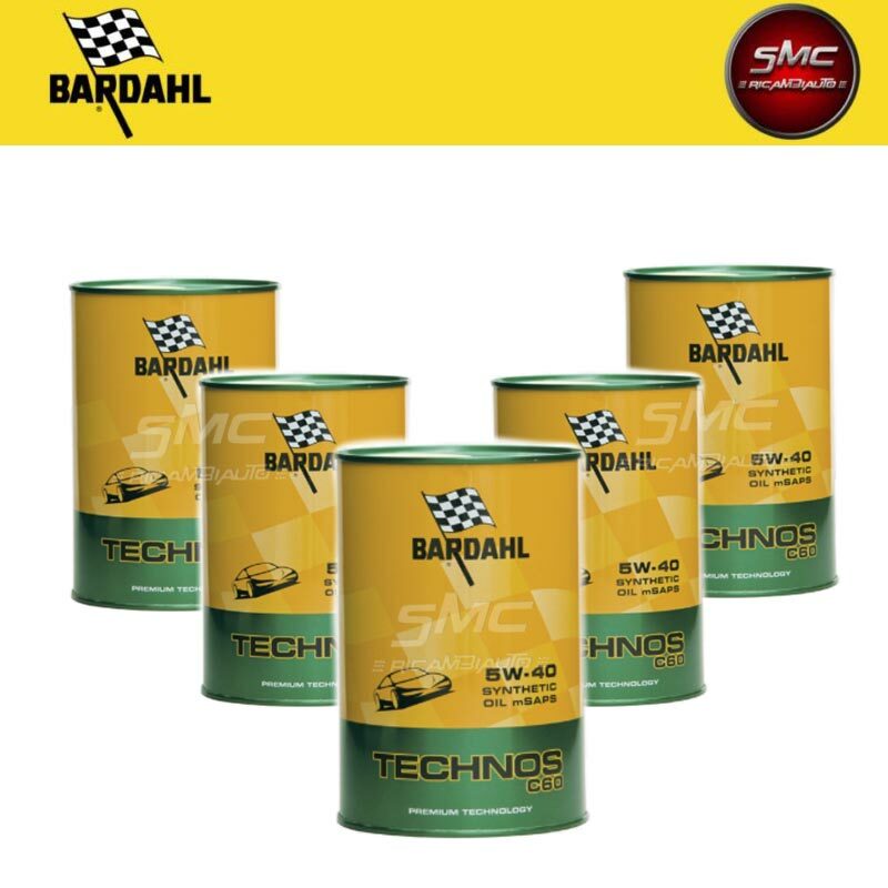 5 LT OLIO MOTORE AUTO BARDHAL TECHNOS C60 5W40 POLAR PLUS FULLERENE TAGLIANDO