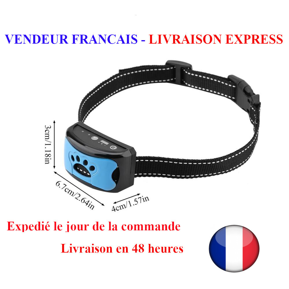 Collier Anti-aboiement de dressage Rechargeable pour chien Dispositif de contrôl