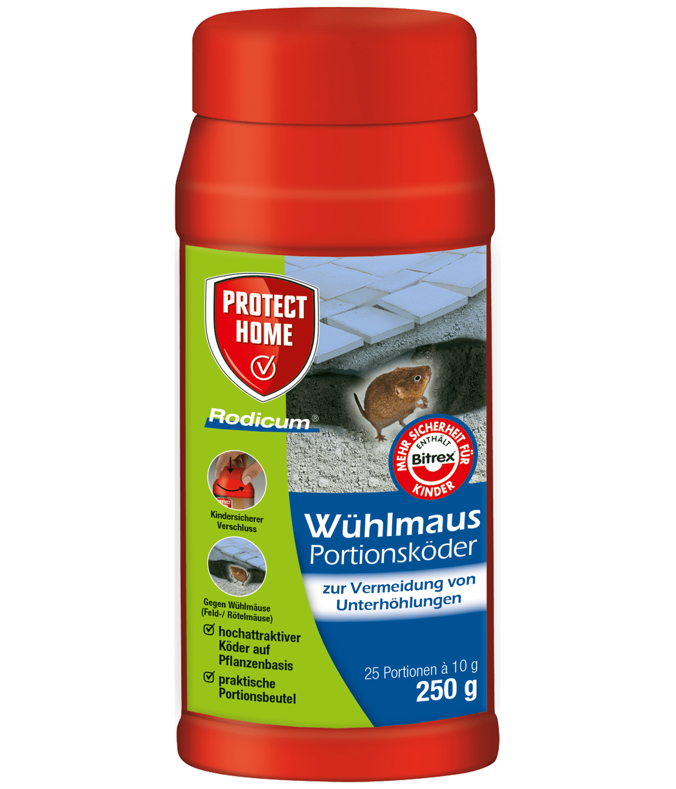 Sbm Protéction Accueil Rodicum Wühlmaus-portionsköder, 250 Outil