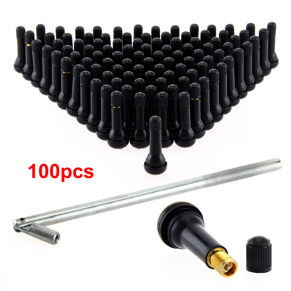 100 TR414 Tubeless Caoutchouc Voiture Roue Pneu Valve avec Bouchons de Poussière