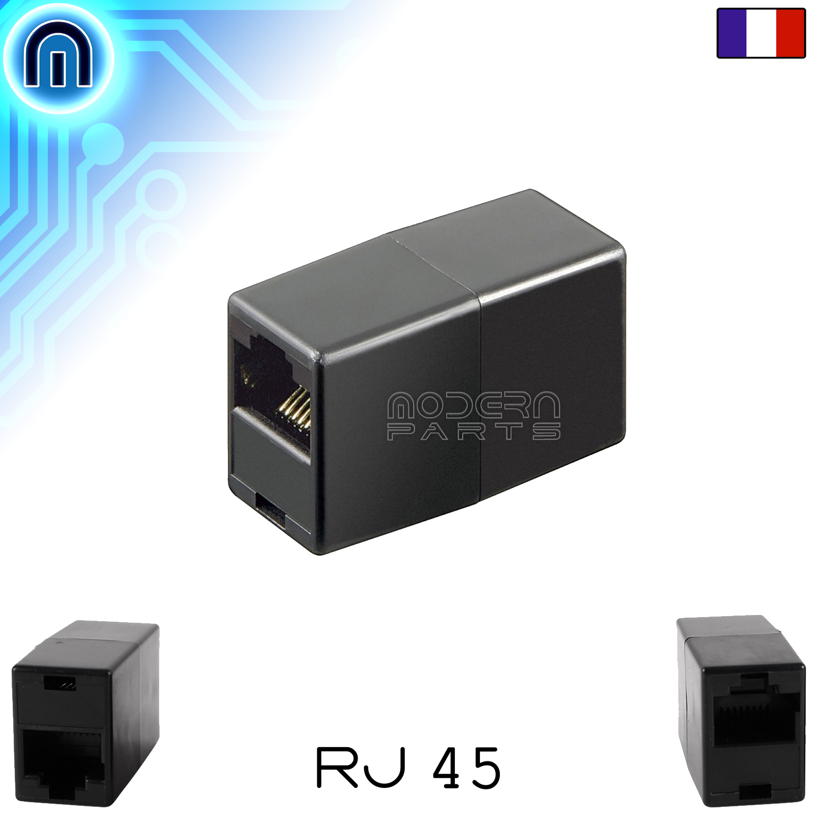 Prolongateur de Cable Réseau Ethernet RJ45 Noir Raccord Rallonge Coupleur LAN Prolongateur de Cable Réseau Ethernet RJ45 Noir Raccord Rallonge Coupleur LAN